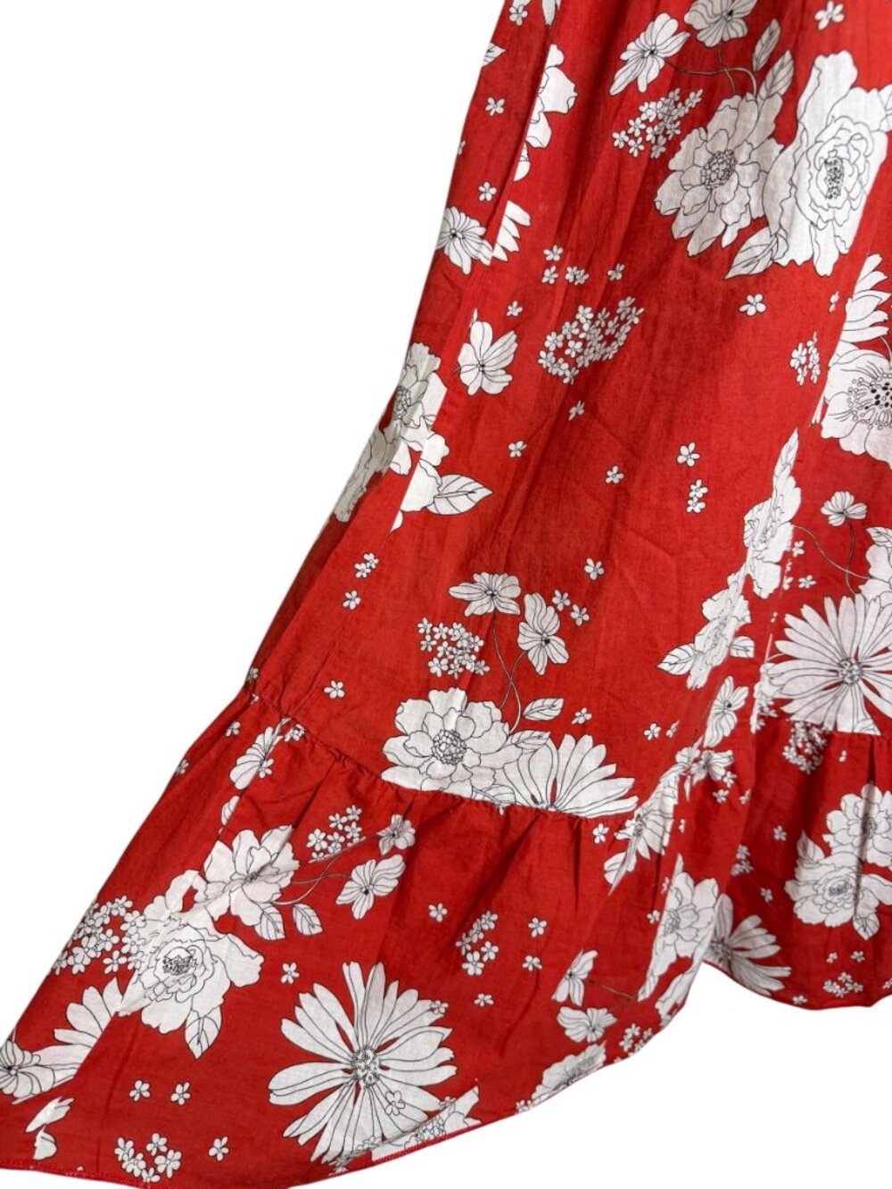 Salt & Pepper Halter Dress Fit Flare Tie Back Floral Red White Black S - Picture 4 of 9